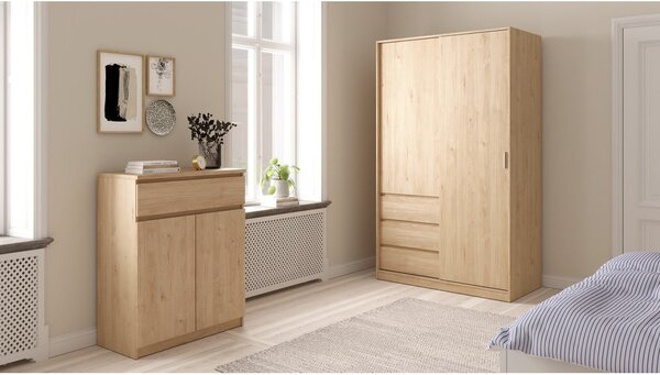Komoda u dekoru hrasta u prirodnoj boji 80x100x40 cm Naia – Tvilum