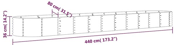 Povišena gredica - Vrtna gredica od pocinčanog čelika 440x80x36 cm antracit - Antracit 440 x 80 x 36 cm 1 Antracit