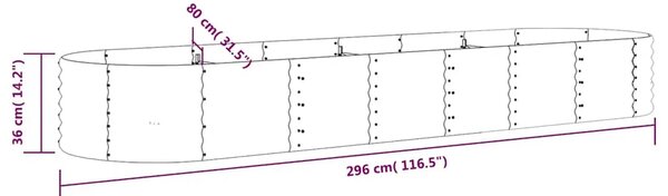 Povišena gredica - Vrtna gredica od pocinčanog čelika 296 x 80 x 36 cm antracit - Antracit 296 x 80 x 36 cm 1 Antracit