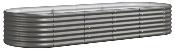 Povišena gredica - Vrtna gredica od pocinčanog čelika 224 x 80 x 36 cm sivi - Siva 224 x 80 x 36 cm 1 Siva