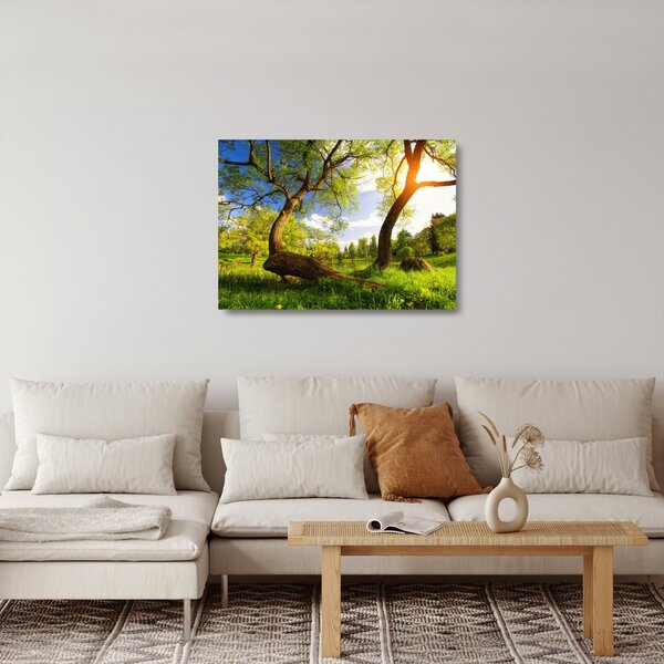 Staklena slika proljetne livade (70x50 cm)