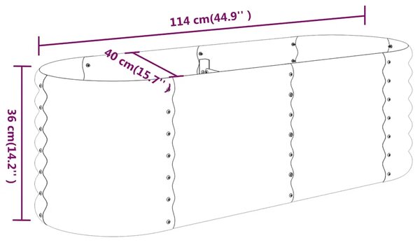 Povišena gredica - Vrtna gredica od pocinčanog čelika 114 x 40 x 36 cm antracit - Antracit 114 x 40 x 36 cm 1 Antracit