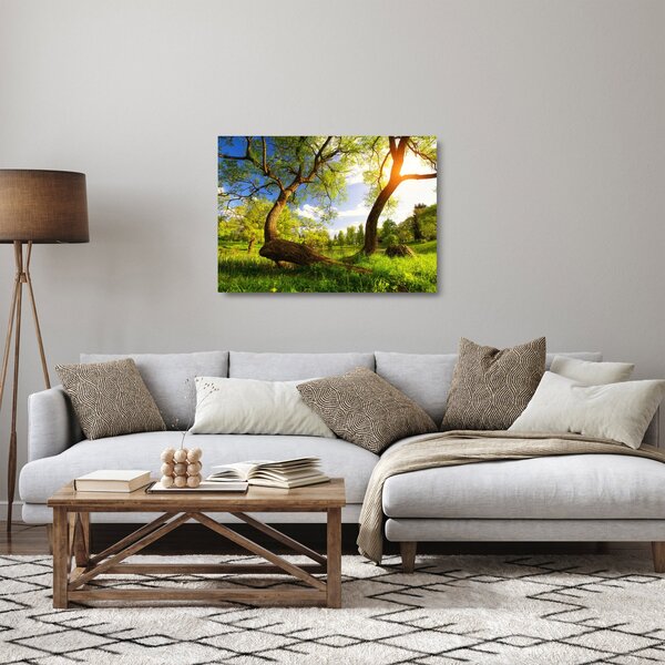 Staklena slika proljetne livade (70x50 cm)