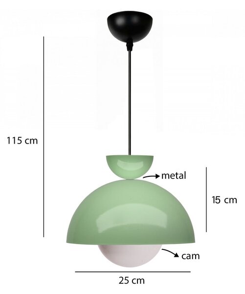 Zelena viseća svjetiljka s metalnim sjenilom ø 25 cm Arta – Opviq lights