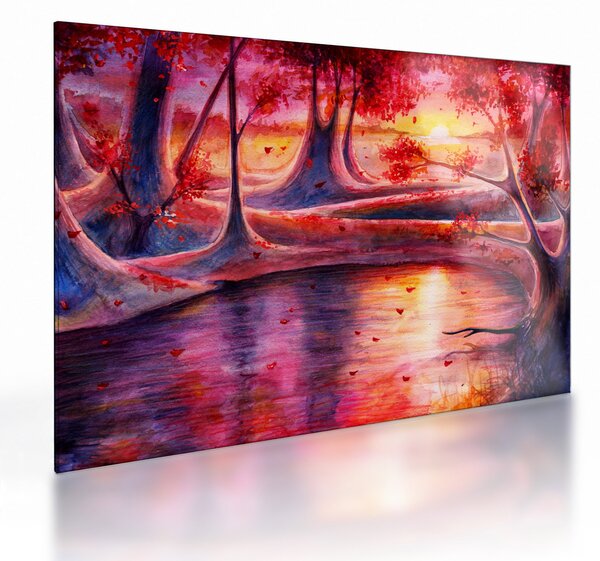 Staklena slika čarobne šume (70x50 cm)