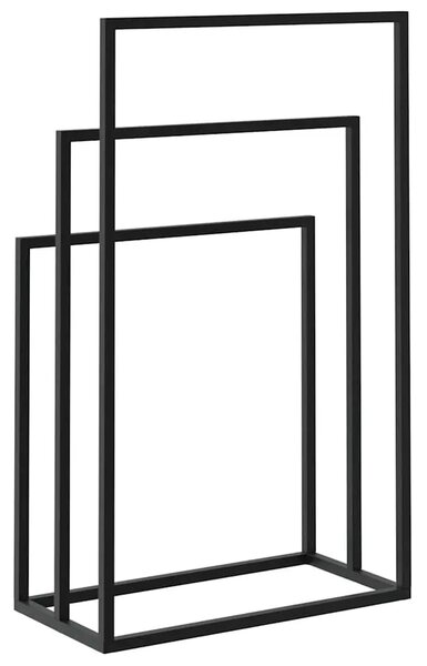 Samostojeći stalak za ručnike crni 48 x 24 x 79 cm željezni - Crna 48 x 24 x 79 cm Crna 48 x 24 x 79 cm