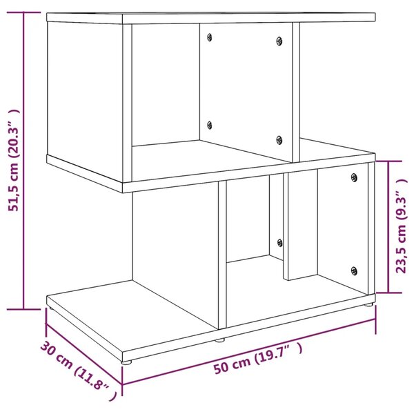Noćni ormarić boja hrasta 50x30x51 5 cm od konstruiranog drva - Dimljeni hrast 1 Dimljeni hrast 1