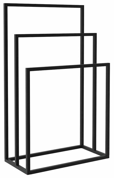 Samostojeći stalak za ručnike crni 48 x 24 x 79 cm željezni - Crna 48 x 24 x 79 cm Crna 48 x 24 x 79 cm