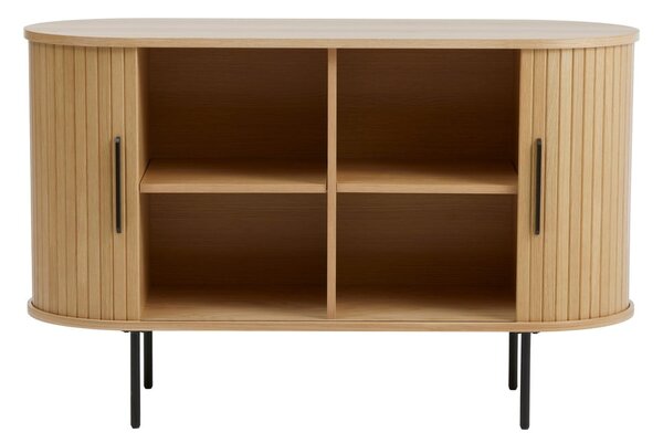 Komoda u dekoru hrasta s kliznim vratima u prirodnoj boji 120x76x45 cm Nola – Unique Furniture