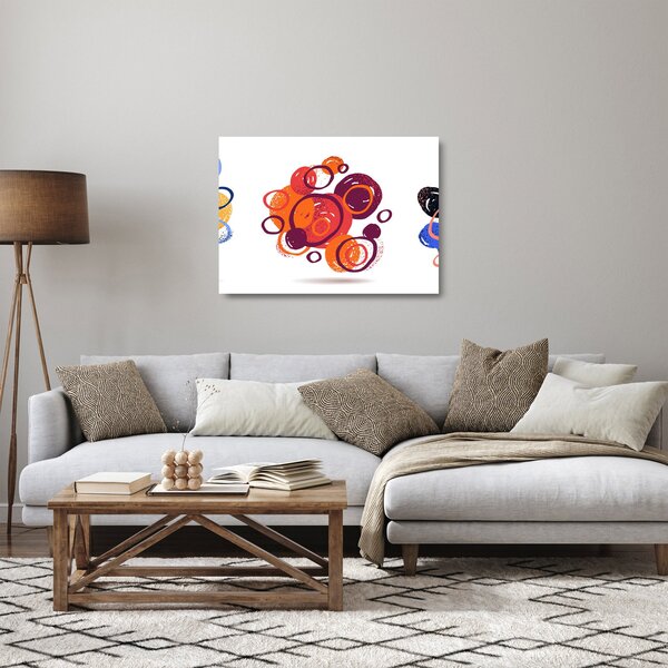 Staklena slika krugova u boji (70x50 cm)