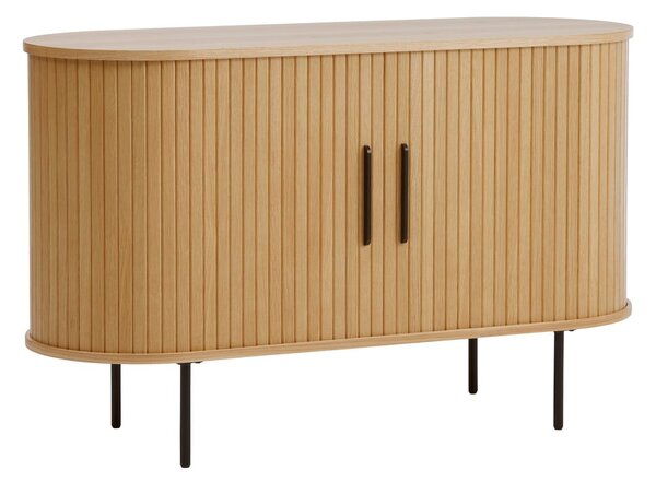 Komoda u dekoru hrasta s kliznim vratima u prirodnoj boji 120x76x45 cm Nola – Unique Furniture