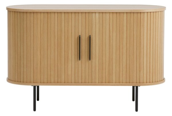 Komoda u dekoru hrasta s kliznim vratima u prirodnoj boji 120x76x45 cm Nola – Unique Furniture