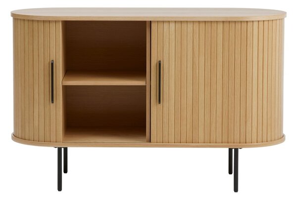 Komoda u dekoru hrasta s kliznim vratima u prirodnoj boji 120x76x45 cm Nola – Unique Furniture