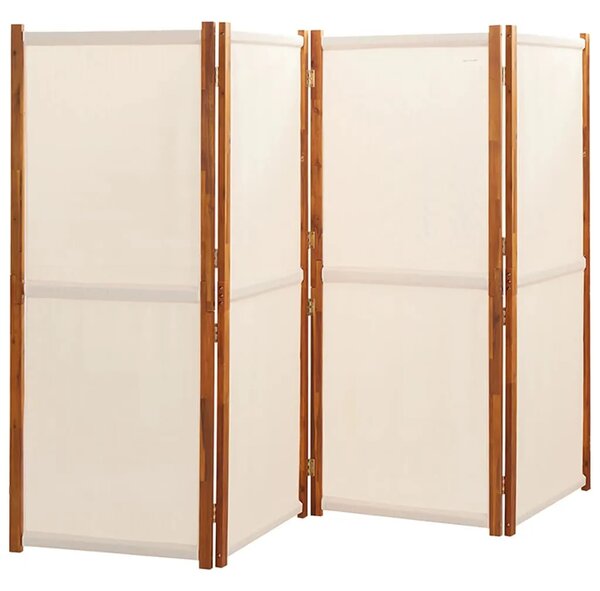 Paravan - Sobna pregrada s 4 panela krem bijela 280 x 180 cm - Krem bijela 280 x 180 cm 1 Krem bijela