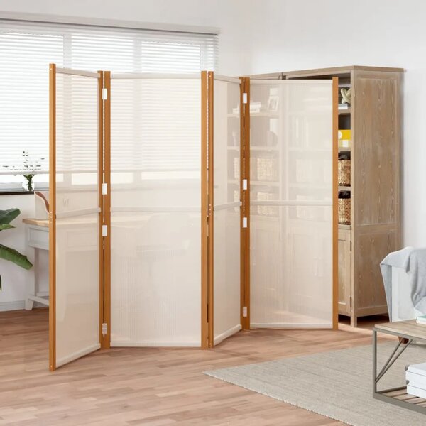 Paravan - Sobna pregrada s 4 panela krem bijela 280 x 180 cm - Krem bijela 280 x 180 cm 1 Krem bijela