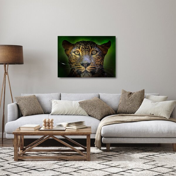 Staklena slika - Portret leoparda, Šri Lanka (70x50 cm)