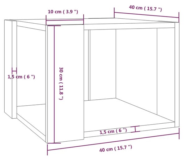 Stolić za kavu boja hrasta 40 x 40 x 30 cm konstruirano drvo - Dimljeni hrast 40 x 40 x 30 cm 1 Dimljeni hrast