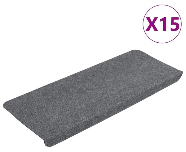 Ljepljivi tepisi za stepenice 15 kom 65x24 5x3 5 cm sivi - Siva 65 x 24.5 x 3.5 cm 15 Siva