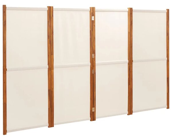 Paravan - Sobna pregrada s 4 panela krem bijela 280 x 180 cm - Krem bijela 280 x 180 cm 1 Krem bijela