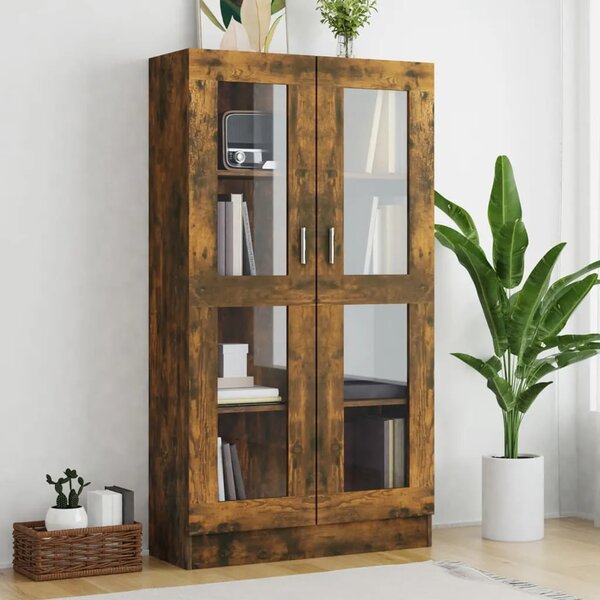 Vitrina boja dimljenog hrasta 82 5 x 30 5 x 185 5 cm drvena - Dimljeni hrast 1 150 cm Dimljeni hrast