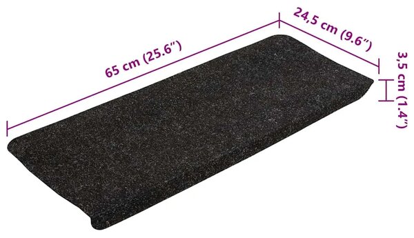Ljepljivi tepisi za stepenice 15kom 65x24 5x3 5cm antracit - Antracit 65 x 24.5 x 3.5 cm 15 Antracit