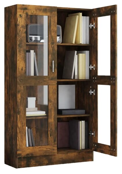 Vitrina boja dimljenog hrasta 82 5 x 30 5 x 185 5 cm drvena - Dimljeni hrast 1 150 cm Dimljeni hrast