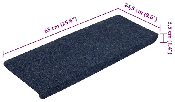 Ljepljivi tepisi za stepenice 15 kom 65x24 5x3 5 cm plavi - Plava 65 x 24.5 x 3.5 cm 15 Plava