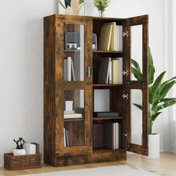 Vitrina boja dimljenog hrasta 82 5 x 30 5 x 185 5 cm drvena - Dimljeni hrast 1 150 cm Dimljeni hrast