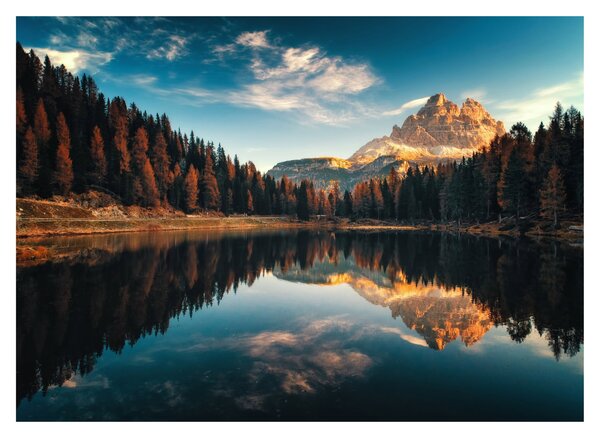 Staklena slika - Alpe, Italija, Dolomiti, Lago Antorno (70x50 cm)
