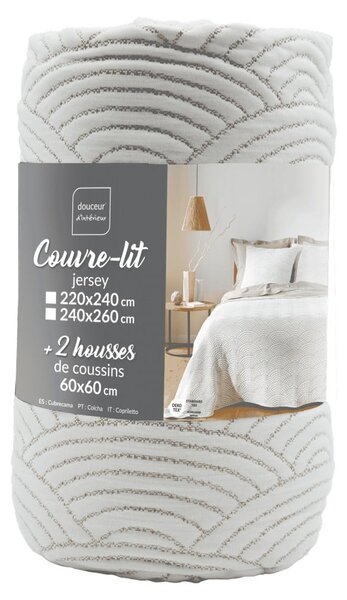 Bijeli/bež set prekrivača i jastučnice od jeseya 220x240 cm Cassandra – douceur d'intérieur