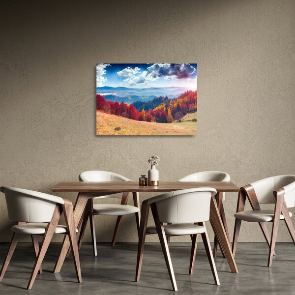 Staklena slika šarenog jesenjeg krajolika (70x50 cm)