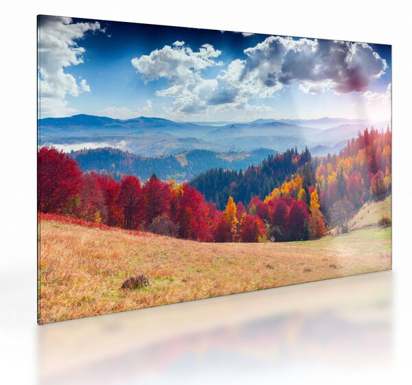 Staklena slika šarenog jesenjeg krajolika (70x50 cm)