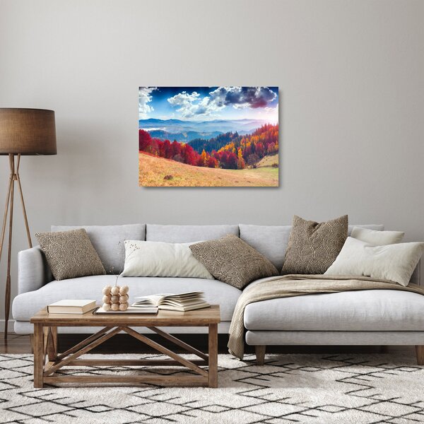 Staklena slika šarenog jesenjeg krajolika (70x50 cm)