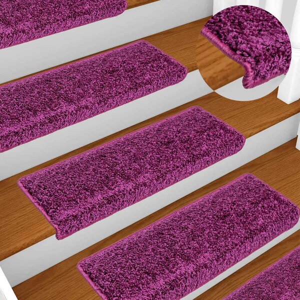 Prostirke za stepenice 10 kom 65x21x4 cm ljubičaste pravokutne rubove - Ljubičasta 65 x 21 x 4 cm 10 Ljubičasta