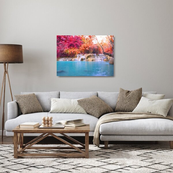 Staklena slika tirkizne lagune, Laos, Tat Kuang Si (70x50 cm)