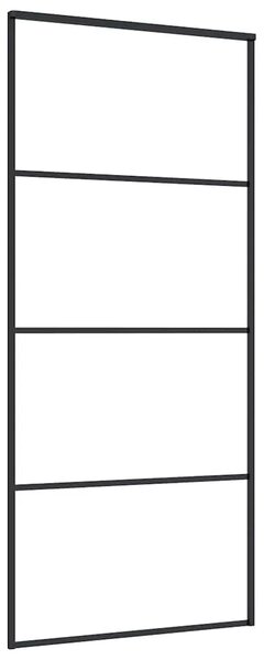 Klizna vrata od mutnog stakla ESG i aluminija 90 x 205 cm crna - Crna 90 x 205 cm 1 Matirano