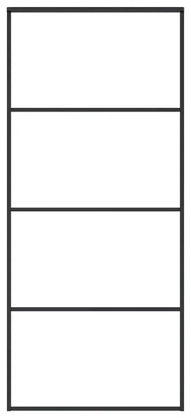 Klizna vrata od mutnog stakla ESG i aluminija 90 x 205 cm crna - Crna 90 x 205 cm 1 Matirano