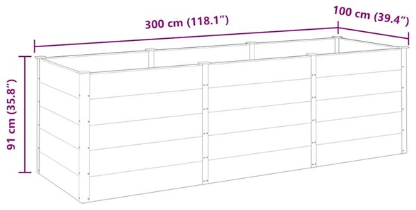 Povišena gredica - Vrtna gredica 300 x 100 x 91 cm WPC siva - Siva 300 x 100 x 91 cm 1 300 x 100 x 91 cm