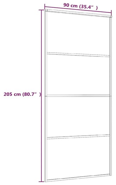 Staklena klizna vrata ESG i aluminija 90 x 205 cm bijela - Bijela 90 x 205 cm 1 Transparentan