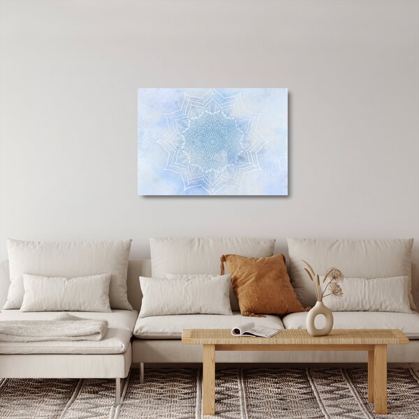 Staklena slika - Zimska mandala (70x50 cm)