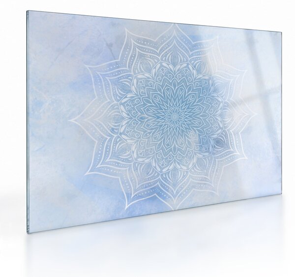 Staklena slika - Zimska mandala (70x50 cm)