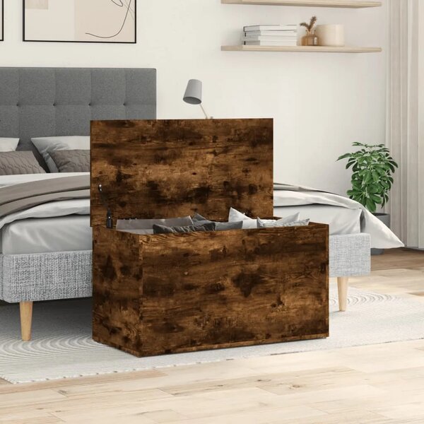 Škrinja za pohranu boja hrasta 84x42x46 cm konstruirano drvo - Dimljeni hrast 84 x 42 x 46 cm 1 Dimljeni hrast