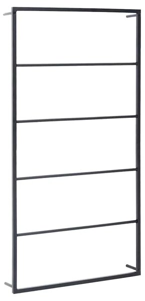Stalak za ručnike crni 60 x 10 x 116 cm čelični - Crna 60 x 10 x 116 cm Crna 60 x 10 x 116 cm