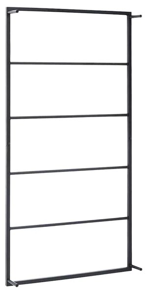 Stalak za ručnike crni 60 x 10 x 116 cm čelični - Crna 60 x 10 x 116 cm Crna 60 x 10 x 116 cm