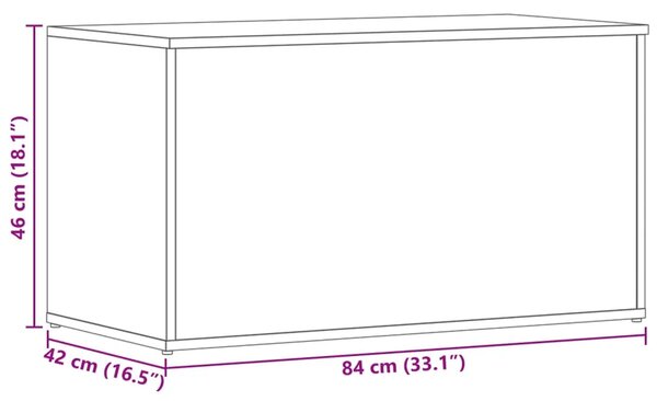 Škrinja za pohranu boja hrasta 84x42x46 cm konstruirano drvo - Dimljeni hrast 84 x 42 x 46 cm 1 Dimljeni hrast