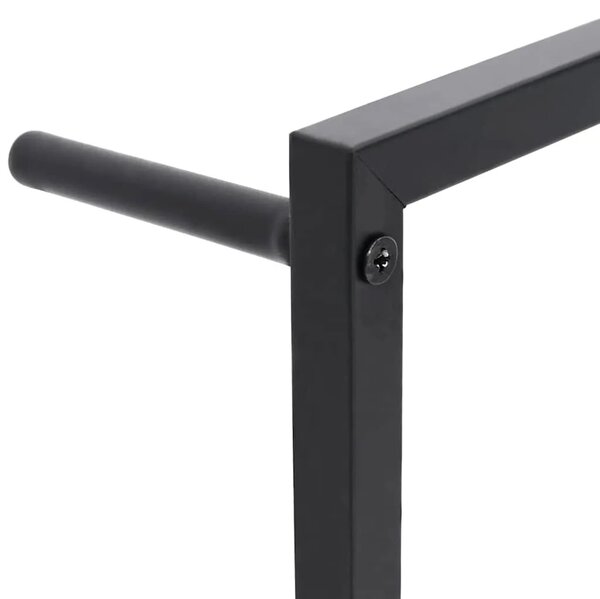 Stalak za ručnike crni 60 x 10 x 116 cm čelični - Crna 60 x 10 x 116 cm Crna 60 x 10 x 116 cm