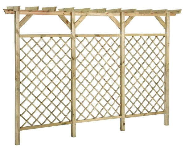 Vrtna rešetkasta ograda s pergolom 300x50x200 cm od borovine
