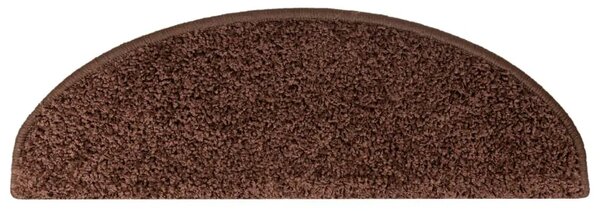 Prostirke za stepenice 10 kom 65x21x4 cm Smeđe poluokrugle velike - Smeđa 65 x 21 x 4 cm 10 Smeđa