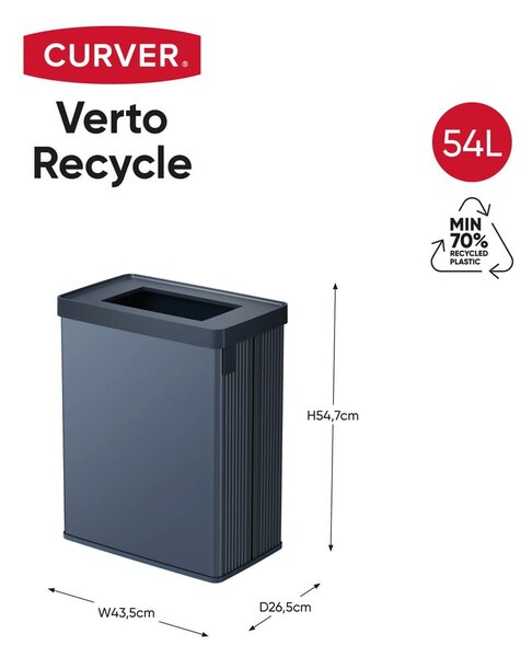 Plava kanta za smeće za odvojeni otpad od reciklirane plastike 54 l Verto Recycle – Curver