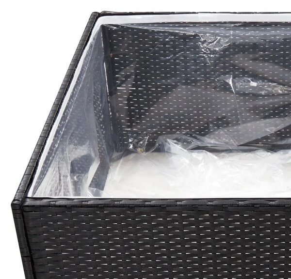 Vrtna sadilica crna 80 x 80 x 40 cm od poliratana - Crna 80 x 80 x 40 cm 1 Crna
